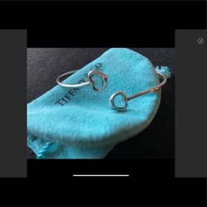 Tiffany & Co.Elsa Peretti Double Open Heart 925 sterling silver bracelet